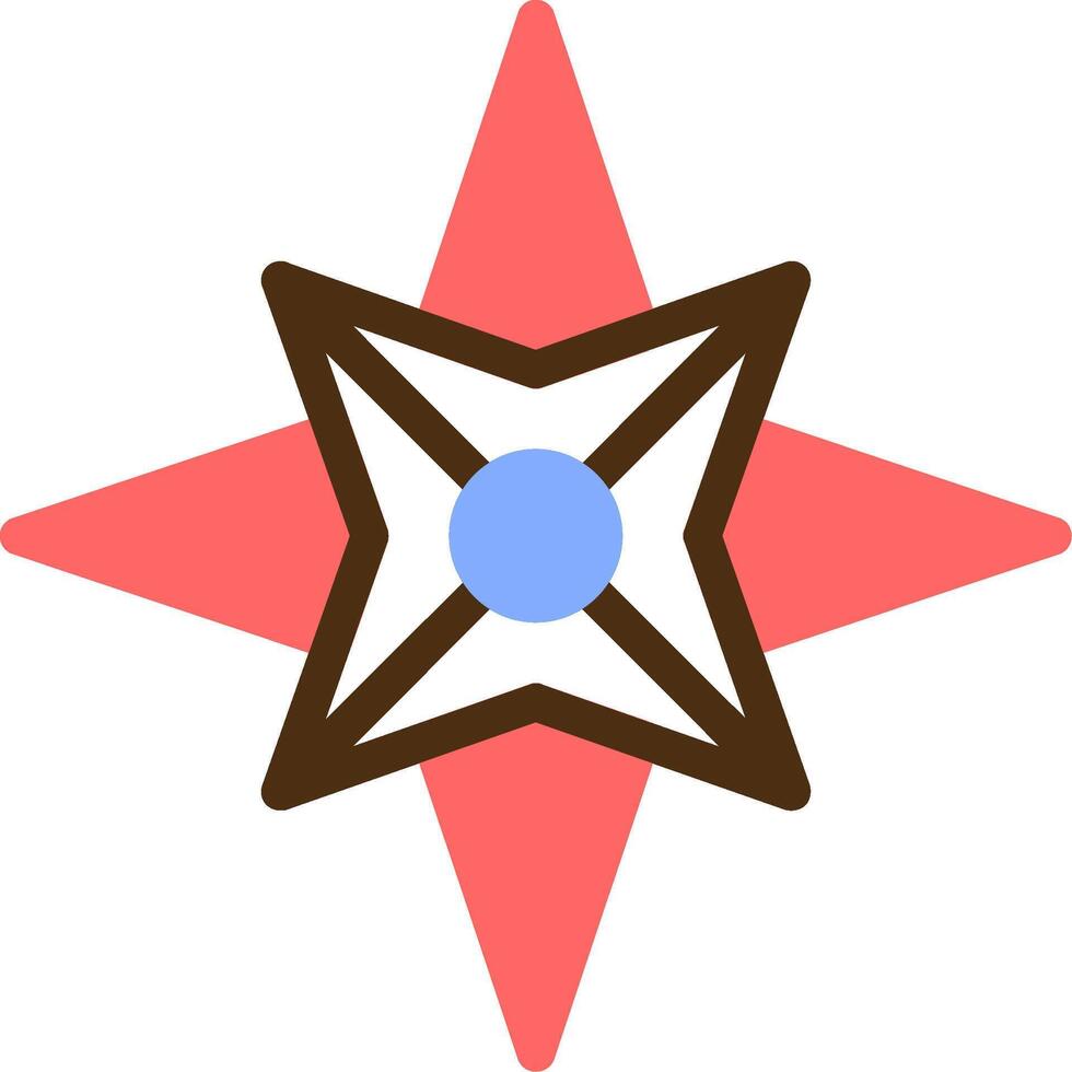 nautisch Star Farbe gefüllt Symbol vektor