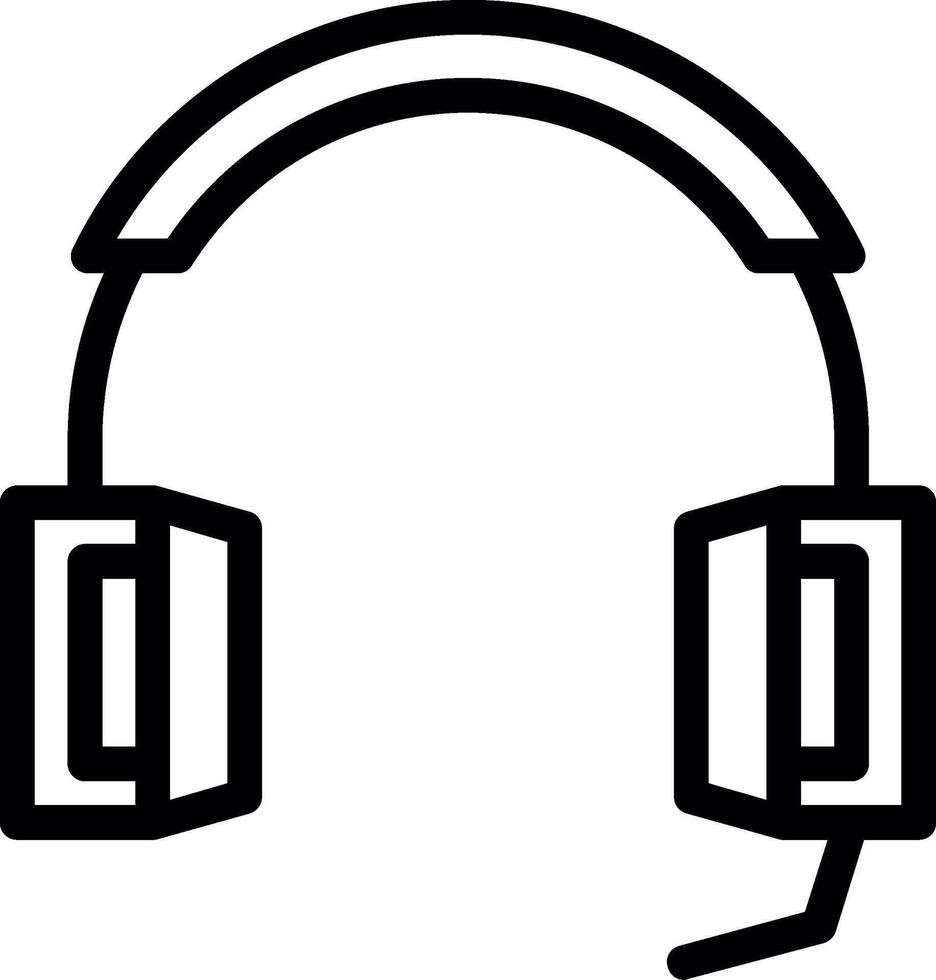 Symbol für die Headset-Linie vektor