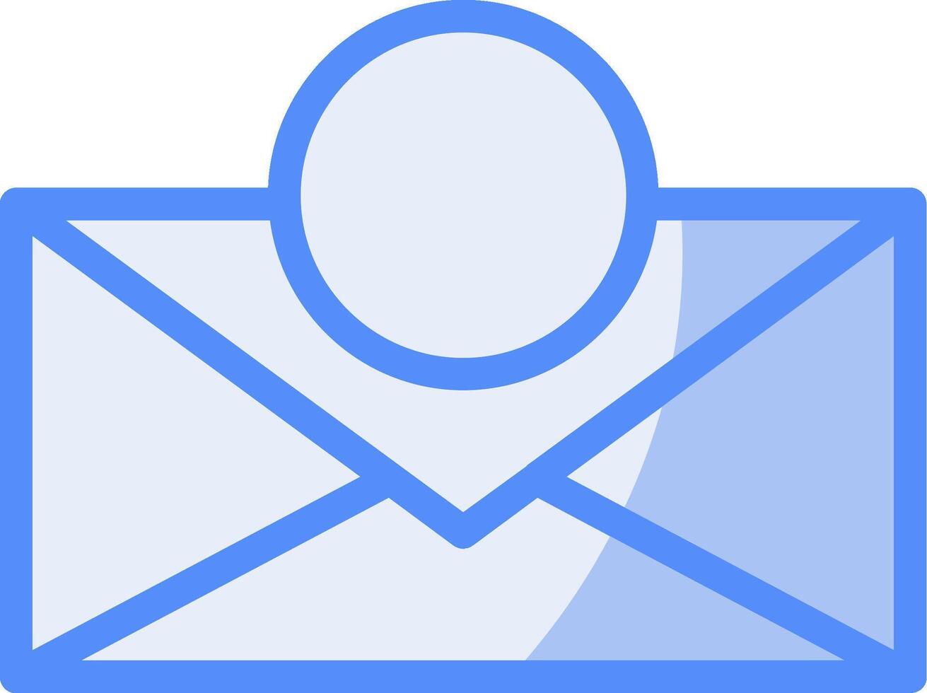e-post linje fylld blå ikon vektor