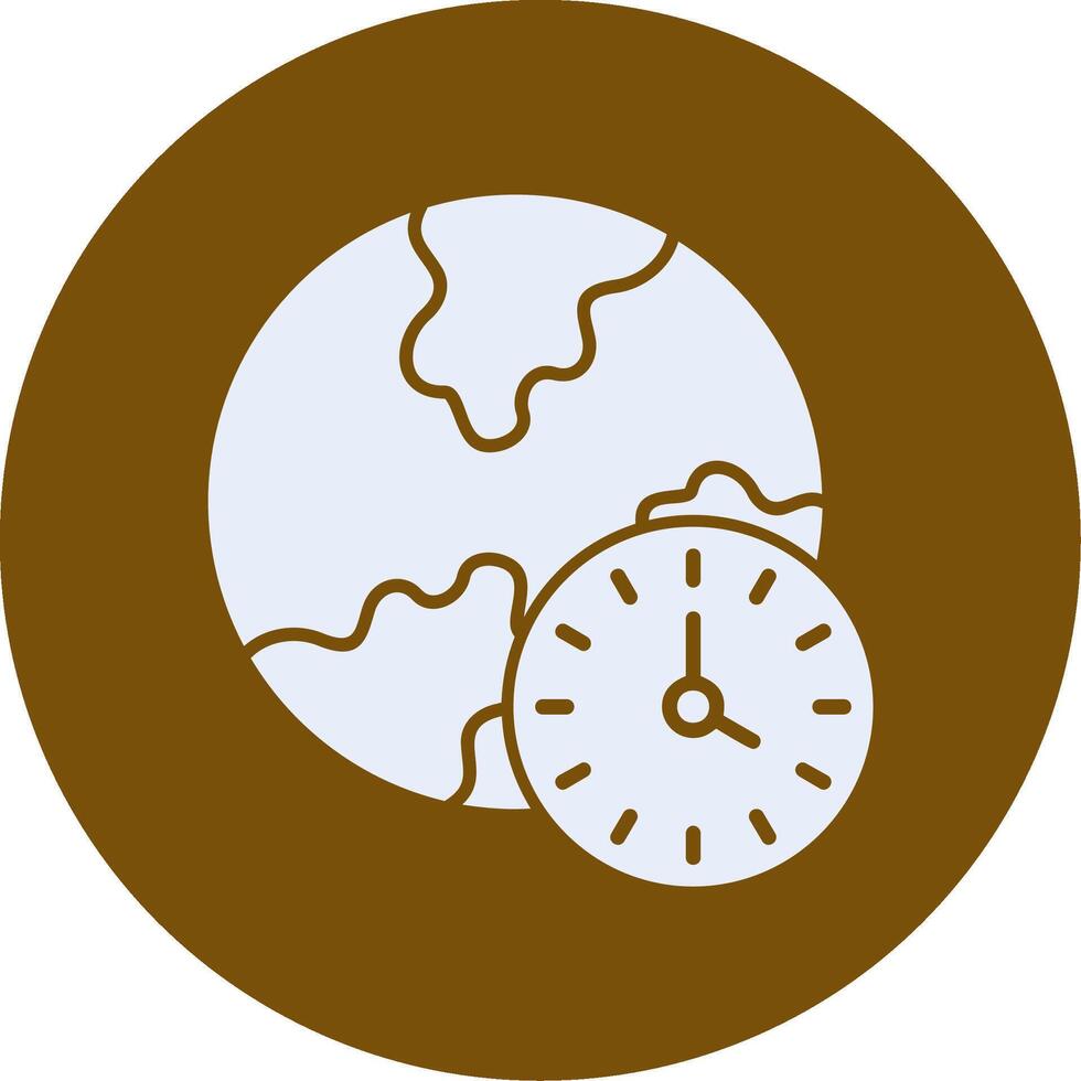 Zeitzonen-Glyphen-Kreis-Symbol vektor