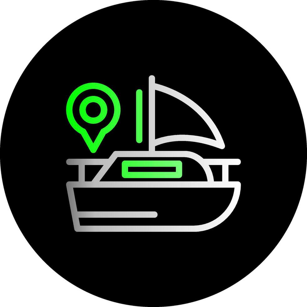 båt dubbel lutning cirkel ikon vektor