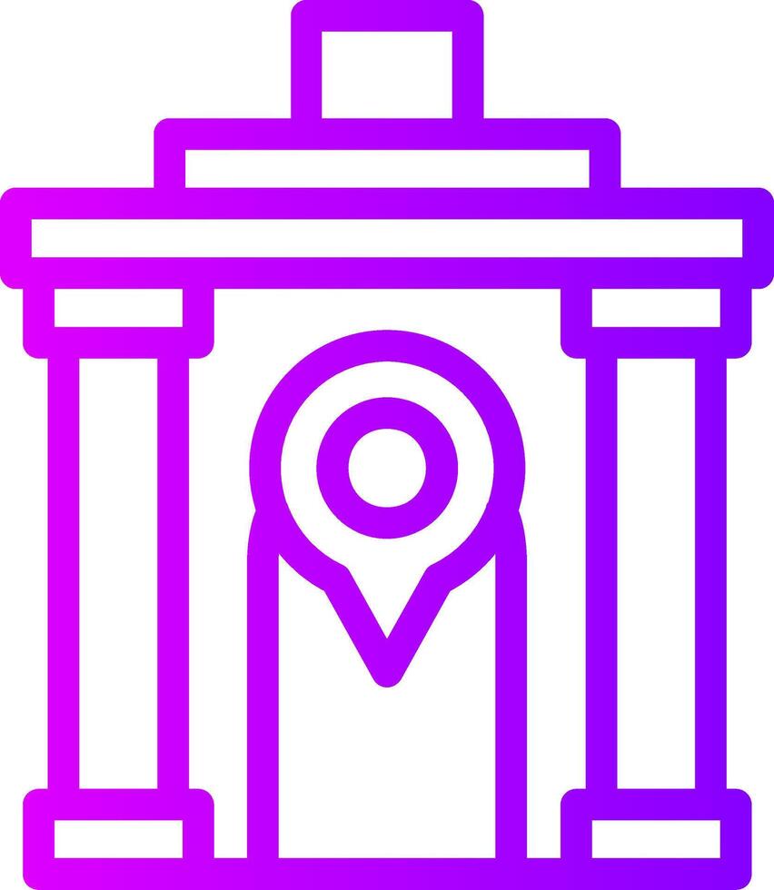 Tempel linear Gradient Symbol vektor