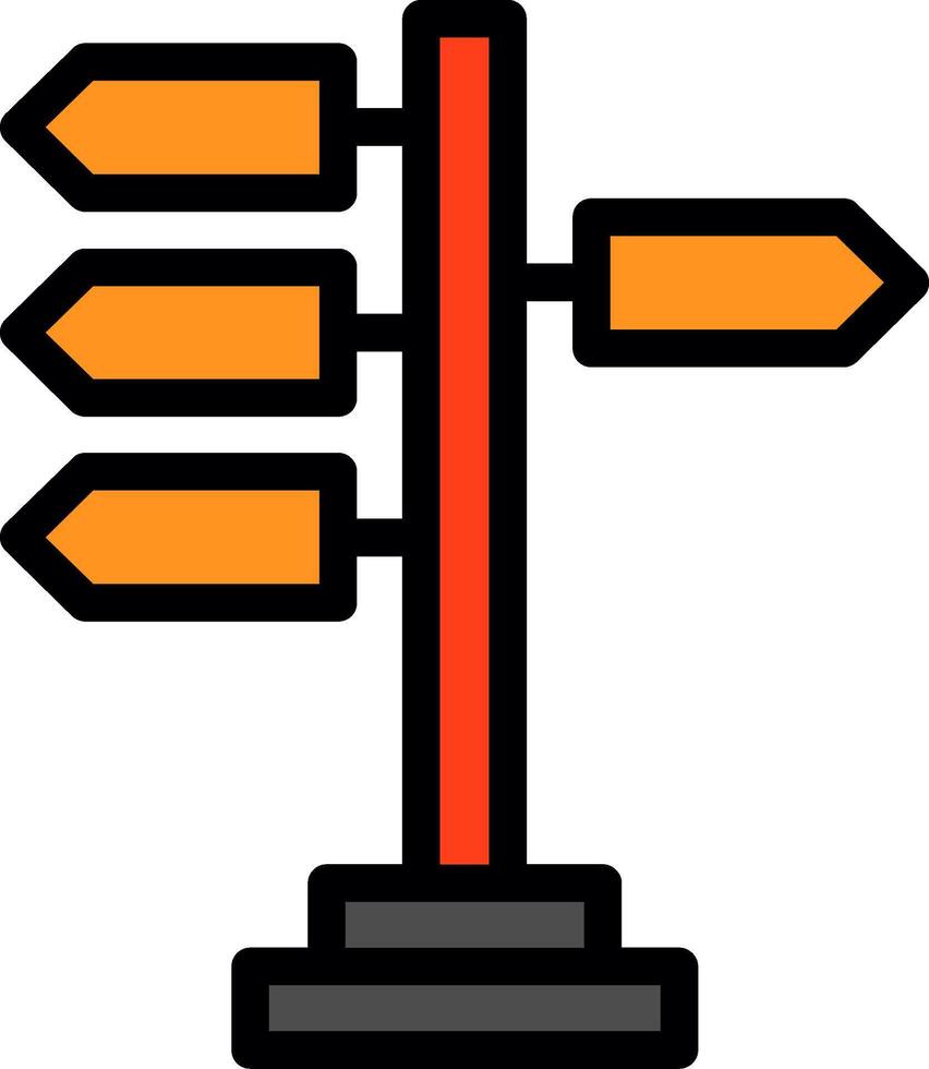 Straße Zeichen Linie gefüllt Symbol vektor