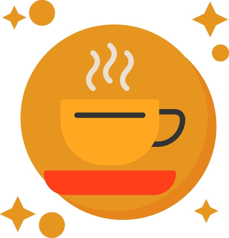 kaffe kopp tailed Färg ikon vektor