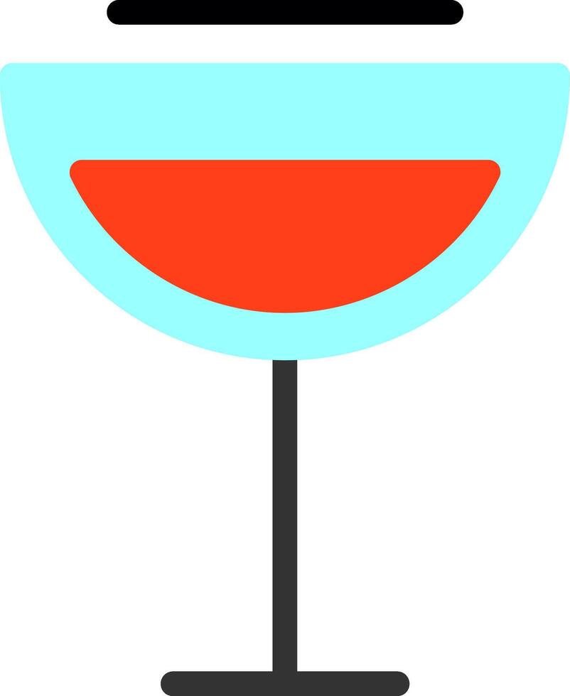 vin glas platt ikon vektor