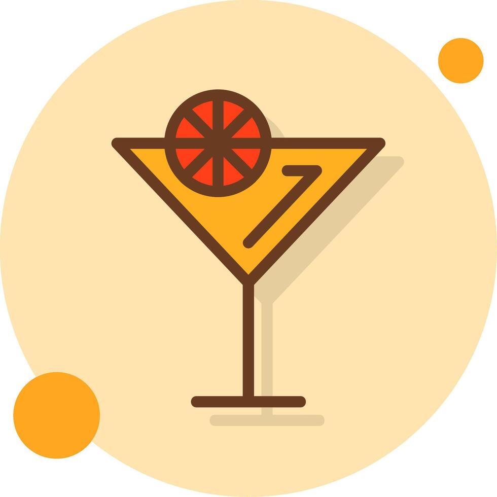 cocktail fylld skugga cirkel ikon vektor