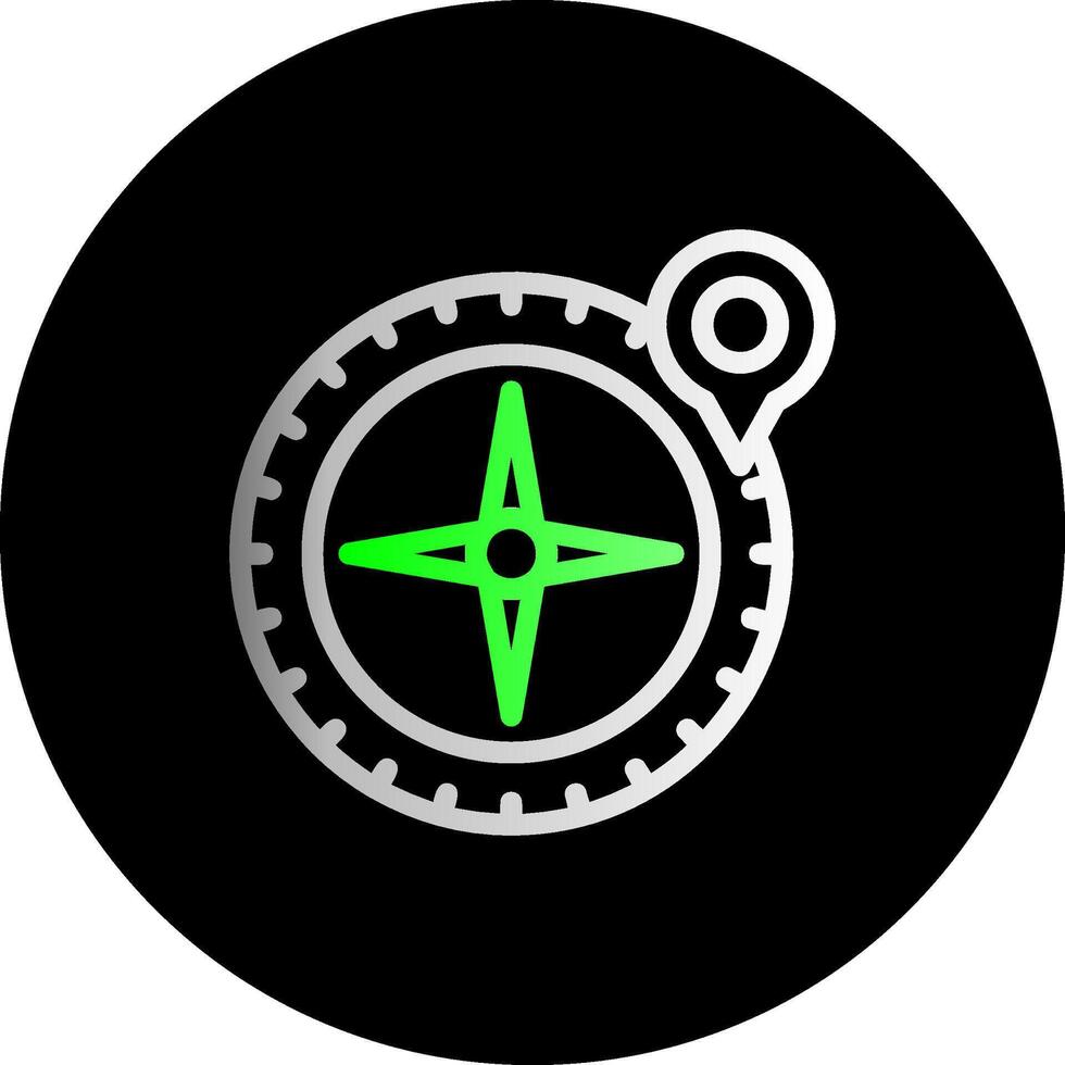 kompass dubbel lutning cirkel ikon vektor