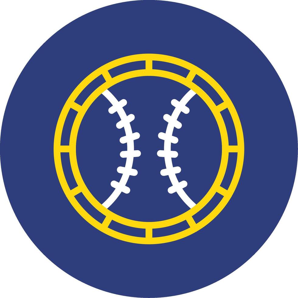 Baseball Dual Linie Kreis Symbol vektor