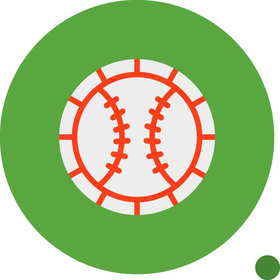 baseboll platt skugga ikon vektor