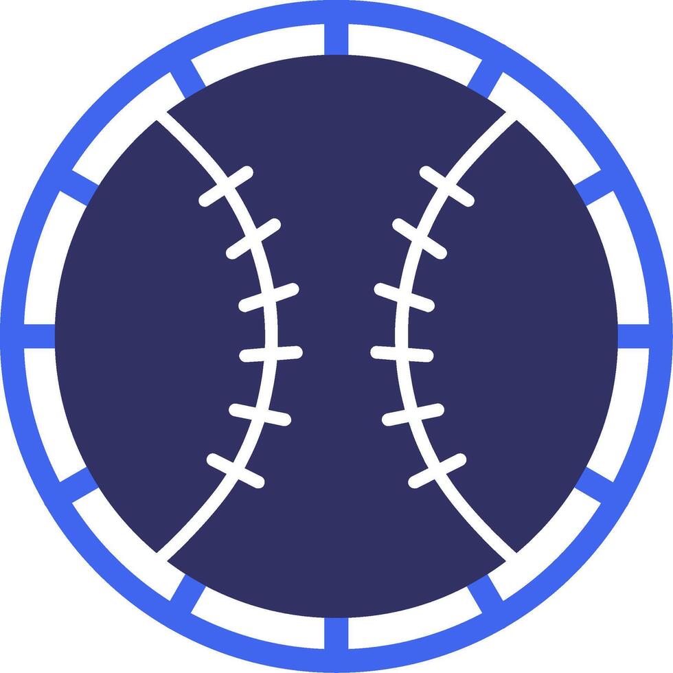 Baseball solide zwei Farbe Symbol vektor