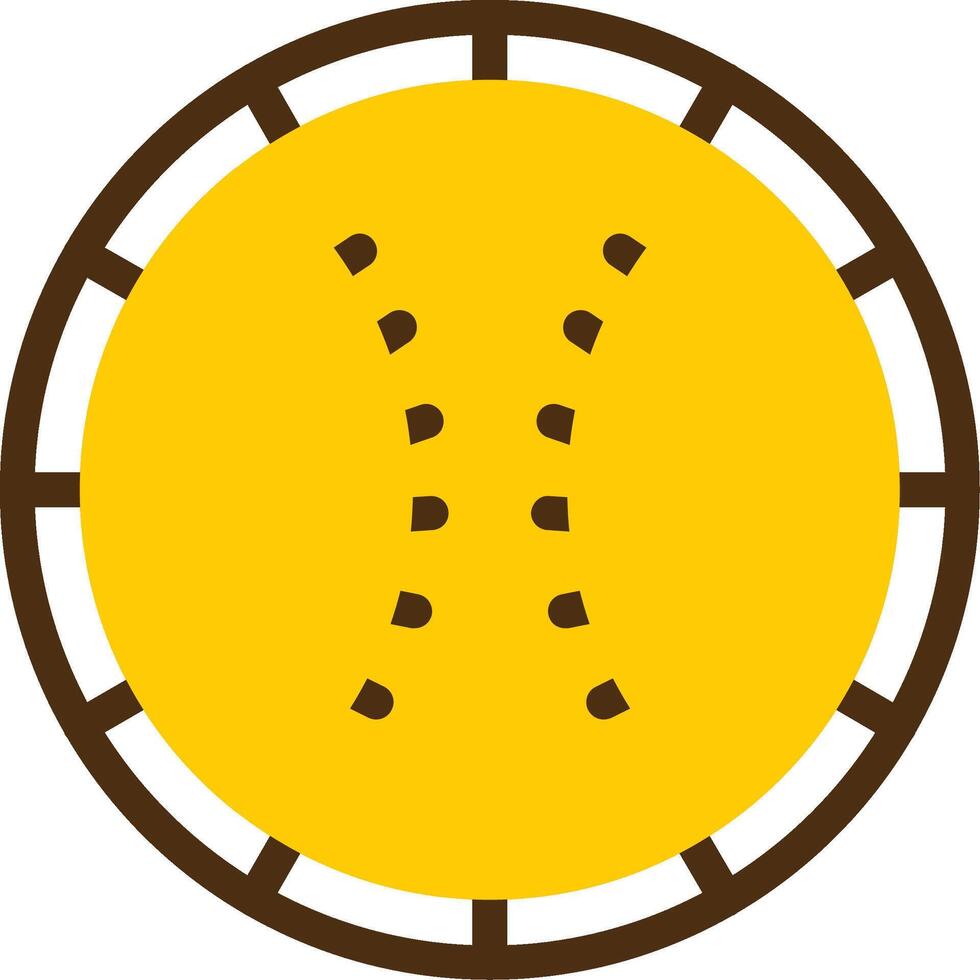baseboll gul lieanr cirkel ikon vektor