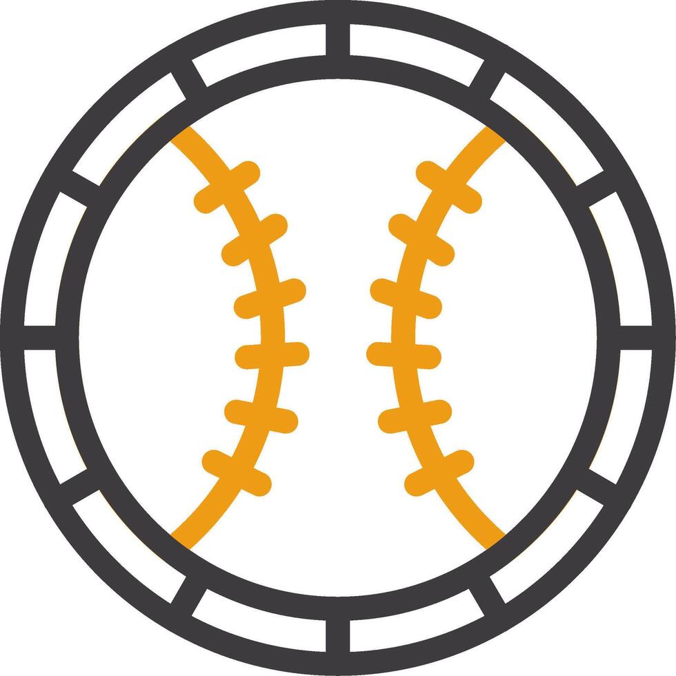 Baseball-Linie zweifarbiges Symbol vektor