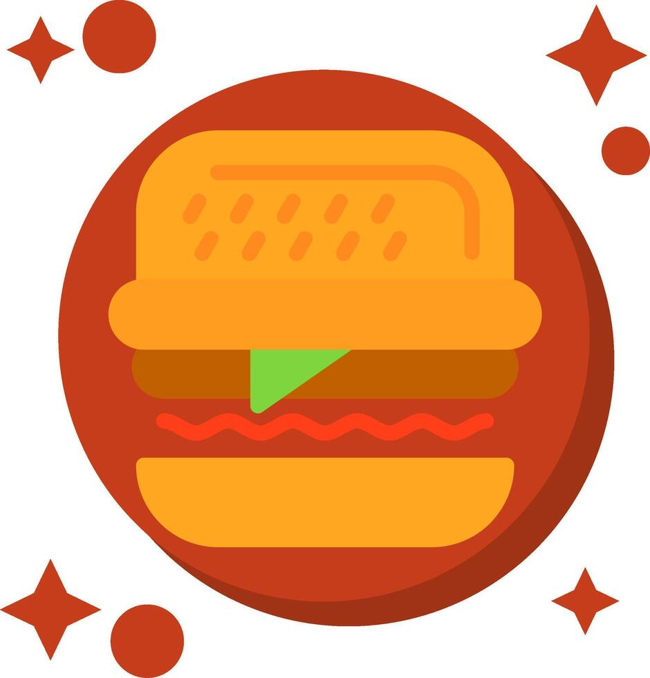 burger tailed Färg ikon vektor