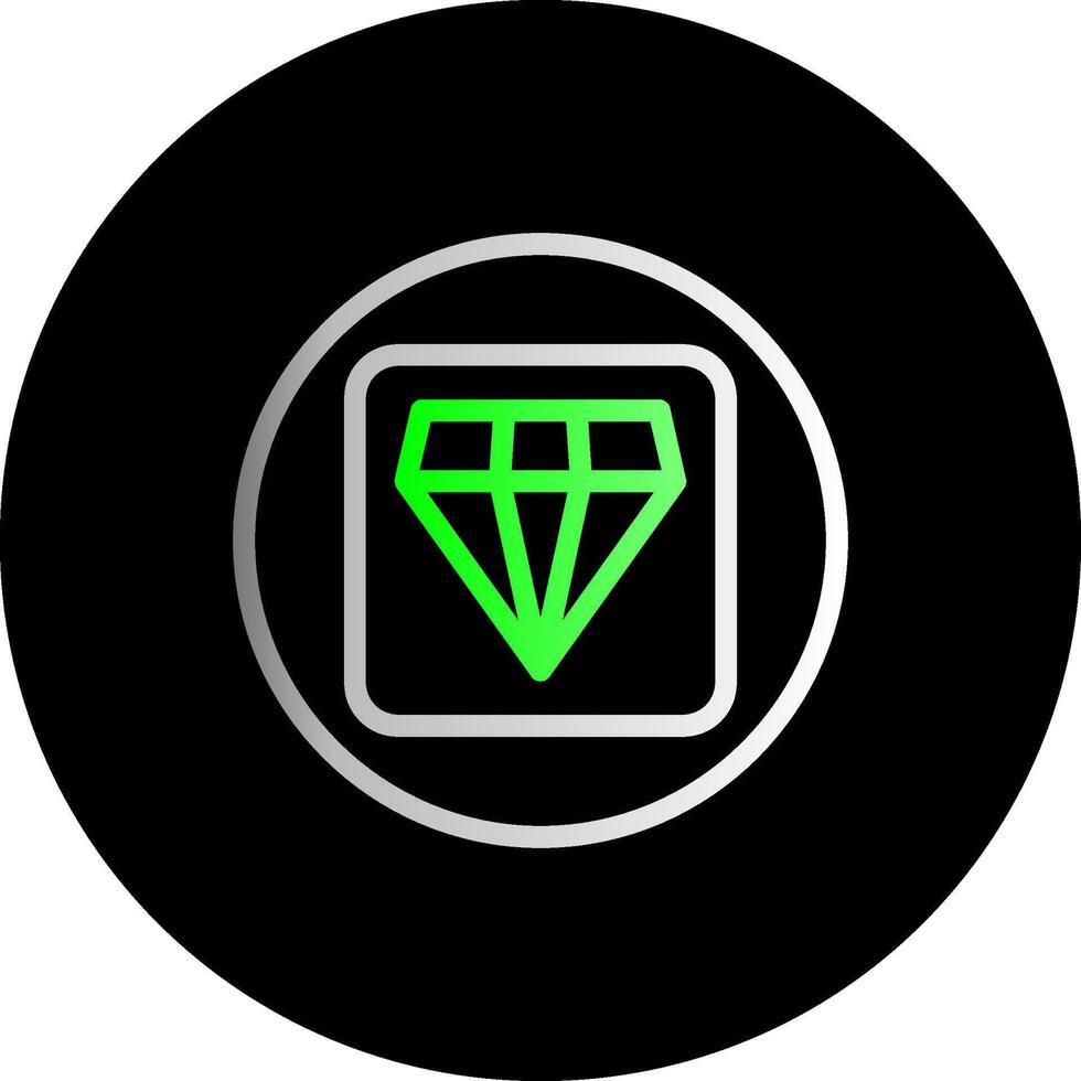 diamant dubbel lutning cirkel ikon vektor