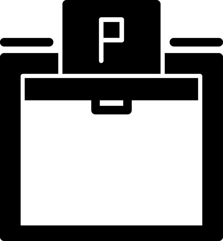 Parkplatz Garage Glyphe Symbol vektor