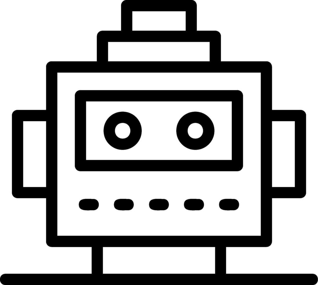 Roboter Kopf Linie Symbol vektor