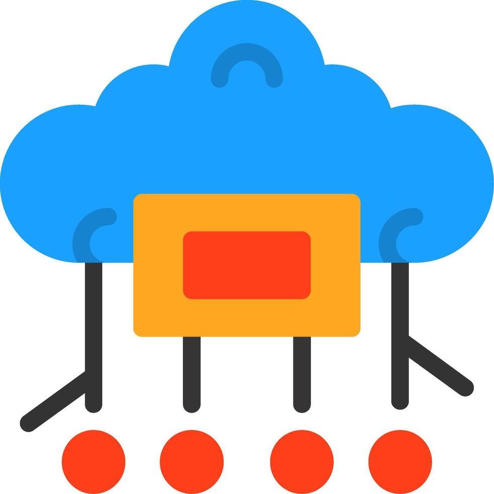 flaches Symbol für Cloud-Computing vektor