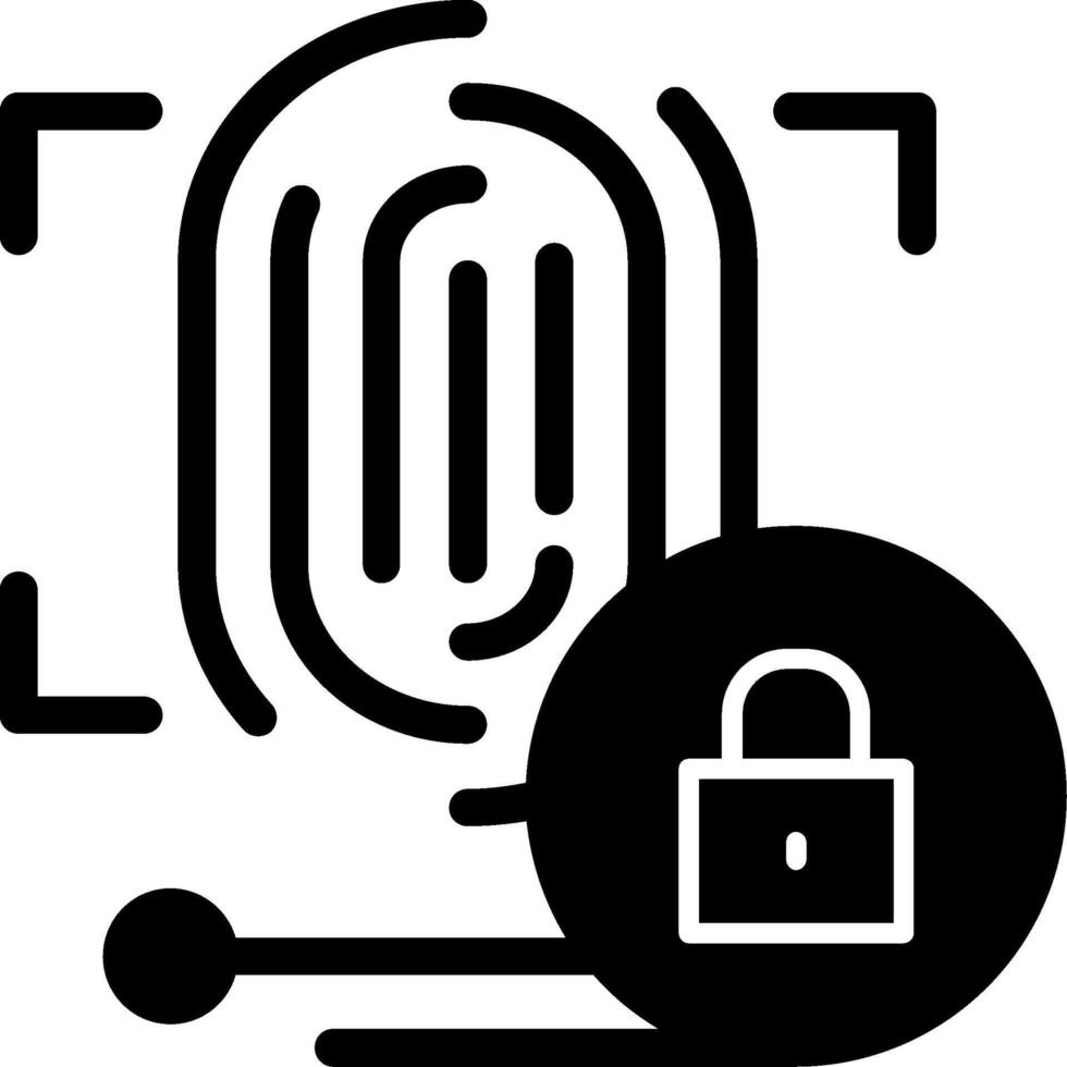 biometrisk autentisering glyf ikon vektor