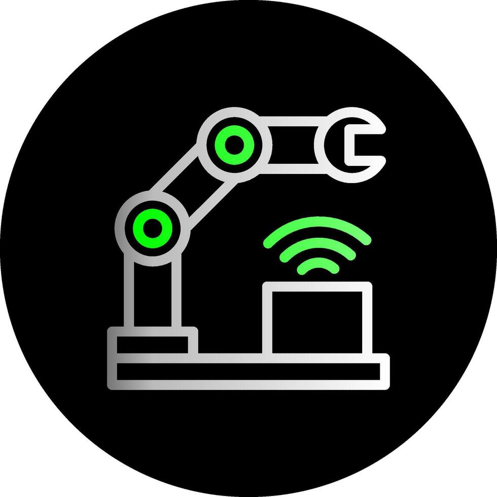 cyberfysisk system dubbel lutning cirkel ikon vektor