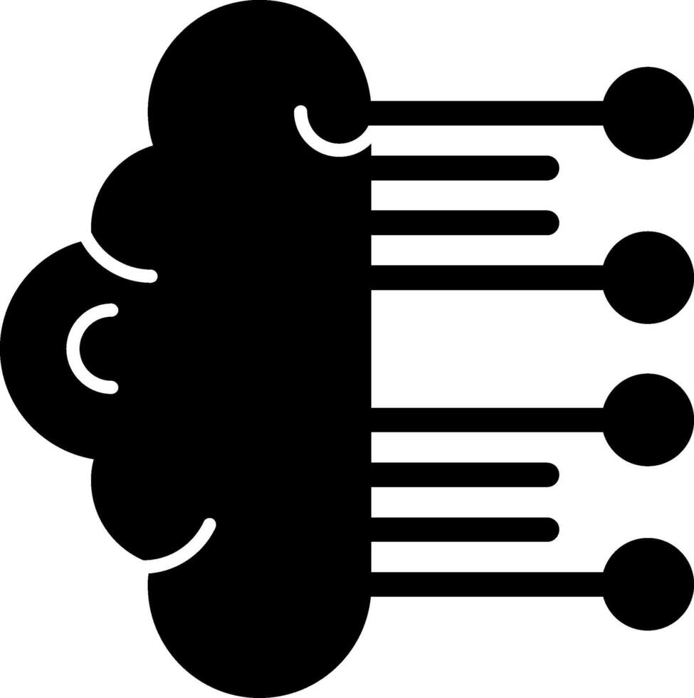 neuromorfisk datoranvändning glyf ikon vektor