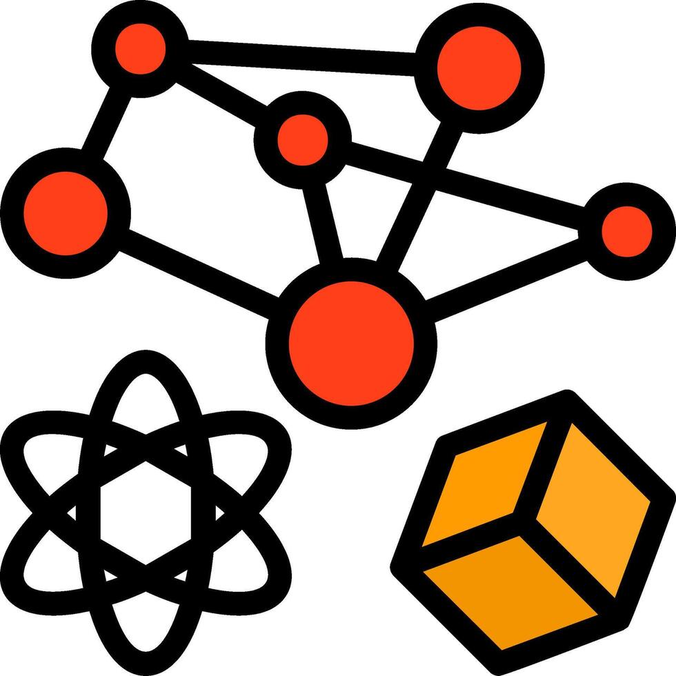 Schwarm Simulation Linie gefüllt Symbol vektor