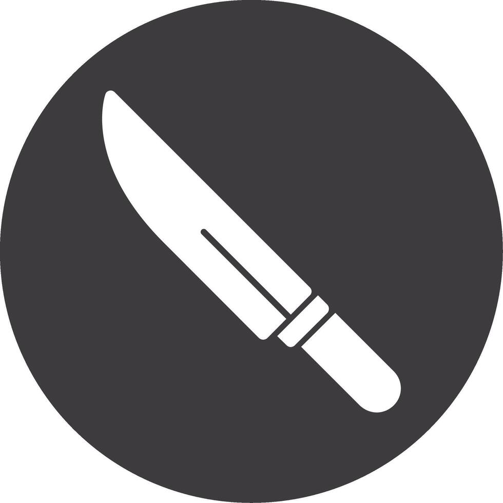 kniv glyf cirkel ikon vektor