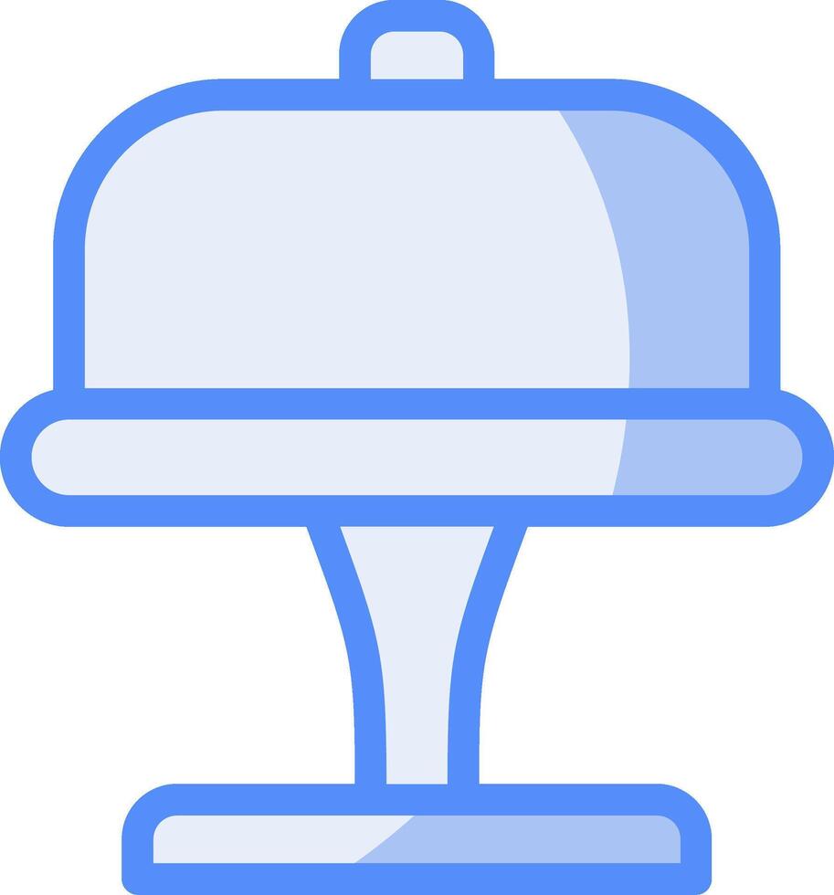 Kuchen Stand Linie gefüllt Blau Symbol vektor