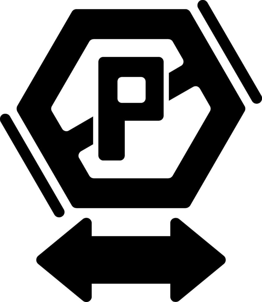 Nein Parkplatz Zone Glyphe Symbol vektor