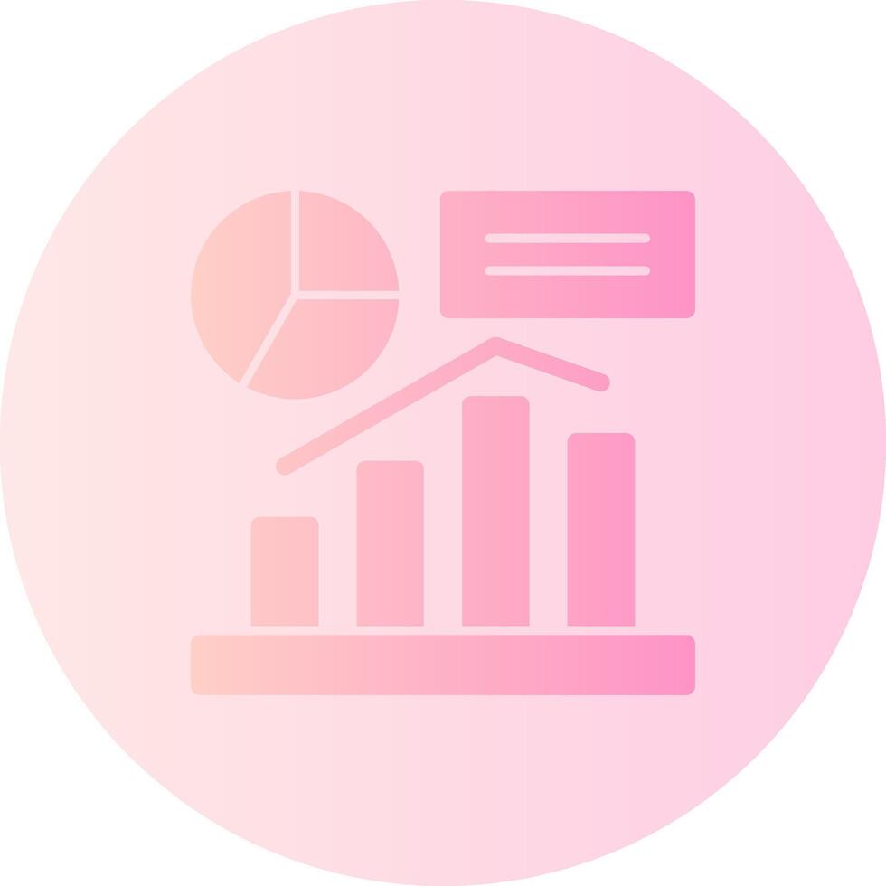 Diagram och Graf lutning cirkel ikon vektor