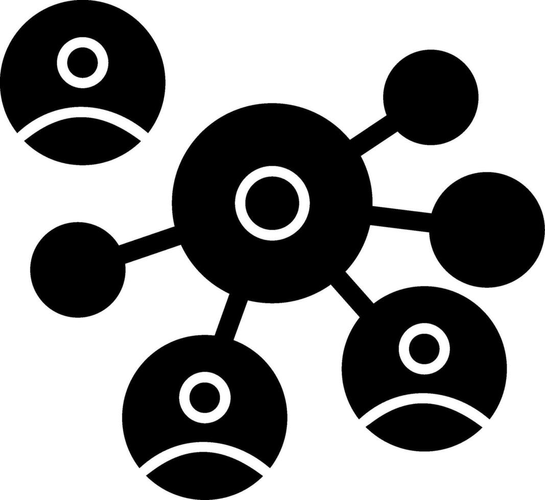 Vernetzung Kreis von Menschen Glyphe Symbol vektor