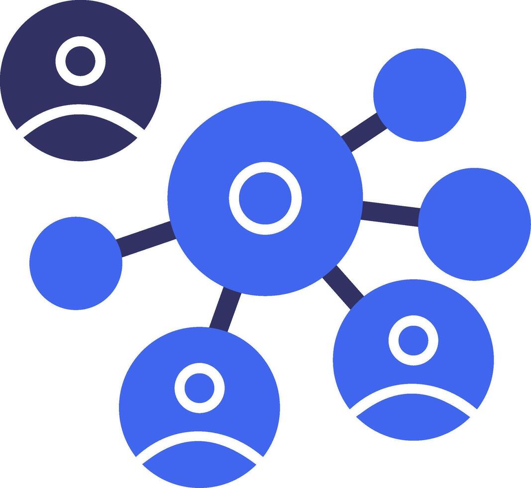 nätverkande cirkel av människor fast två Färg ikon vektor