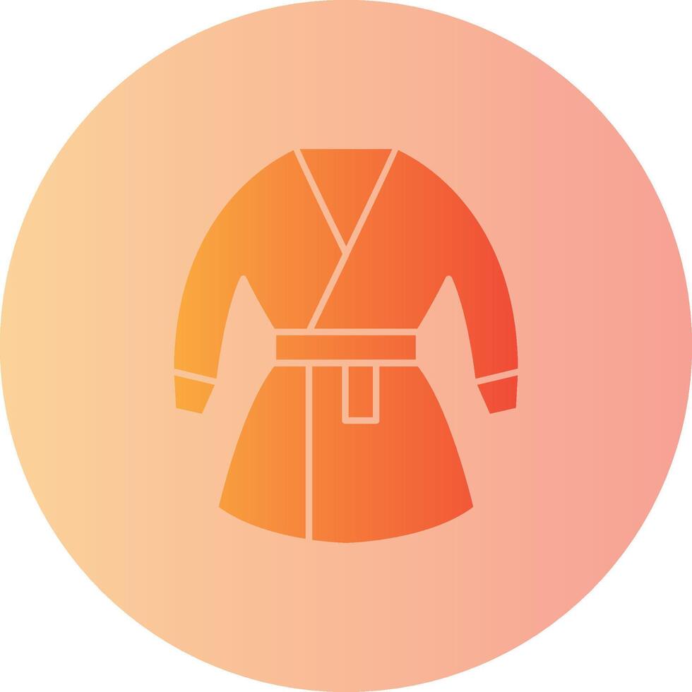 kimono lutning cirkel ikon vektor