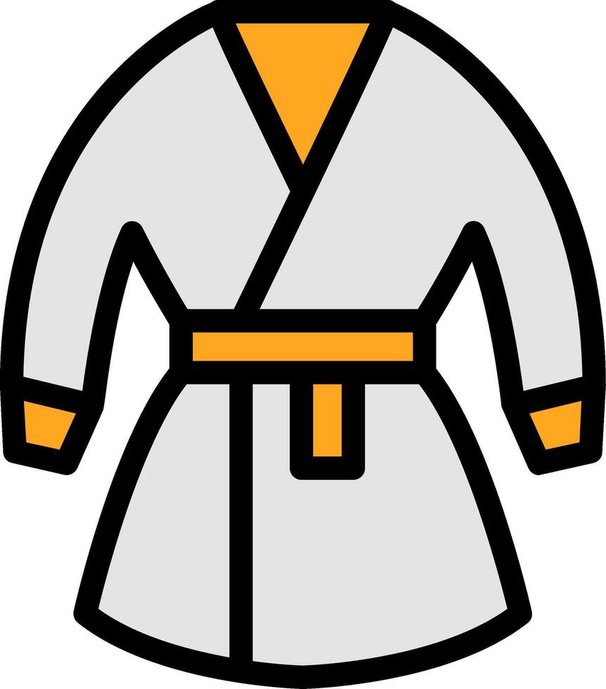 kimono linje fylld ikon vektor