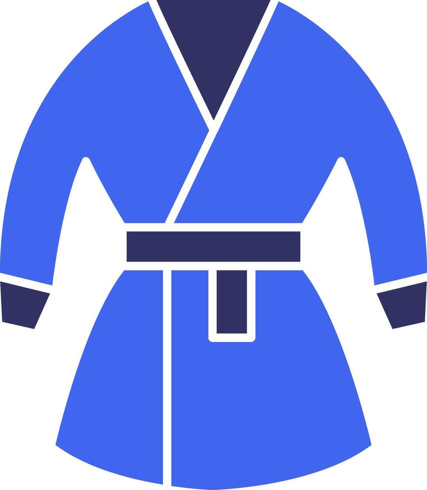 kimono fast två Färg ikon vektor