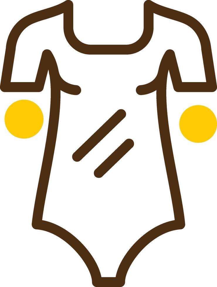 Bodysuit Gelb lieanr Kreis Symbol vektor