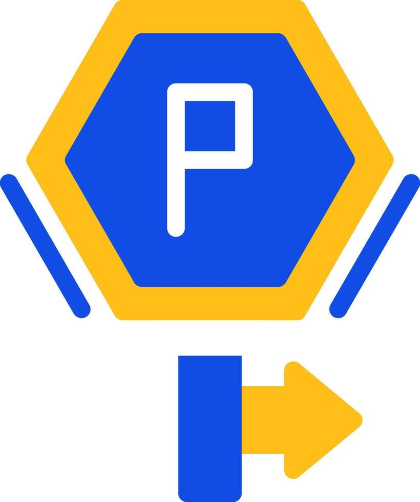 Parkplatz beschränkt Zone eben zwei Farbe Symbol vektor