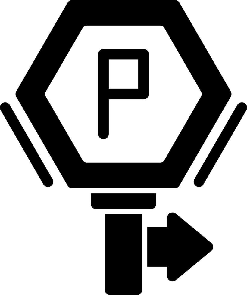Parkplatz beschränkt Zone Glyphe Symbol vektor