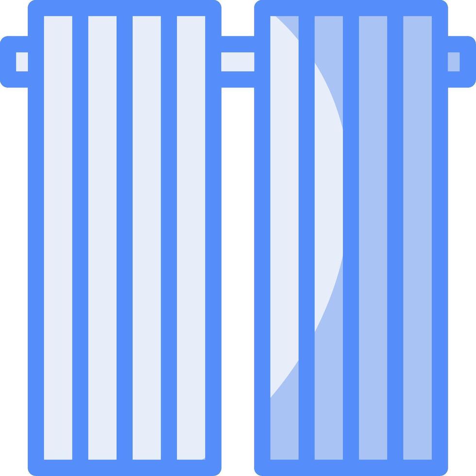 Vorhänge Linie gefüllt Blau Symbol vektor