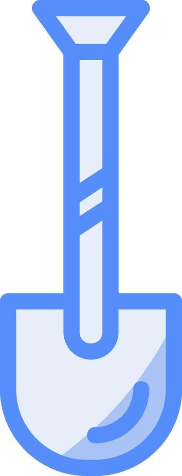 Schaufel Linie gefüllt Blau Symbol vektor
