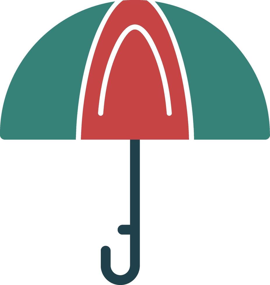 paraply glyf två Färg ikon vektor
