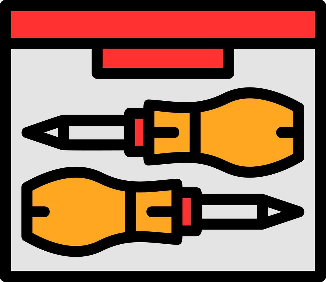 Werkzeug Truhe Linie gefüllt Symbol vektor