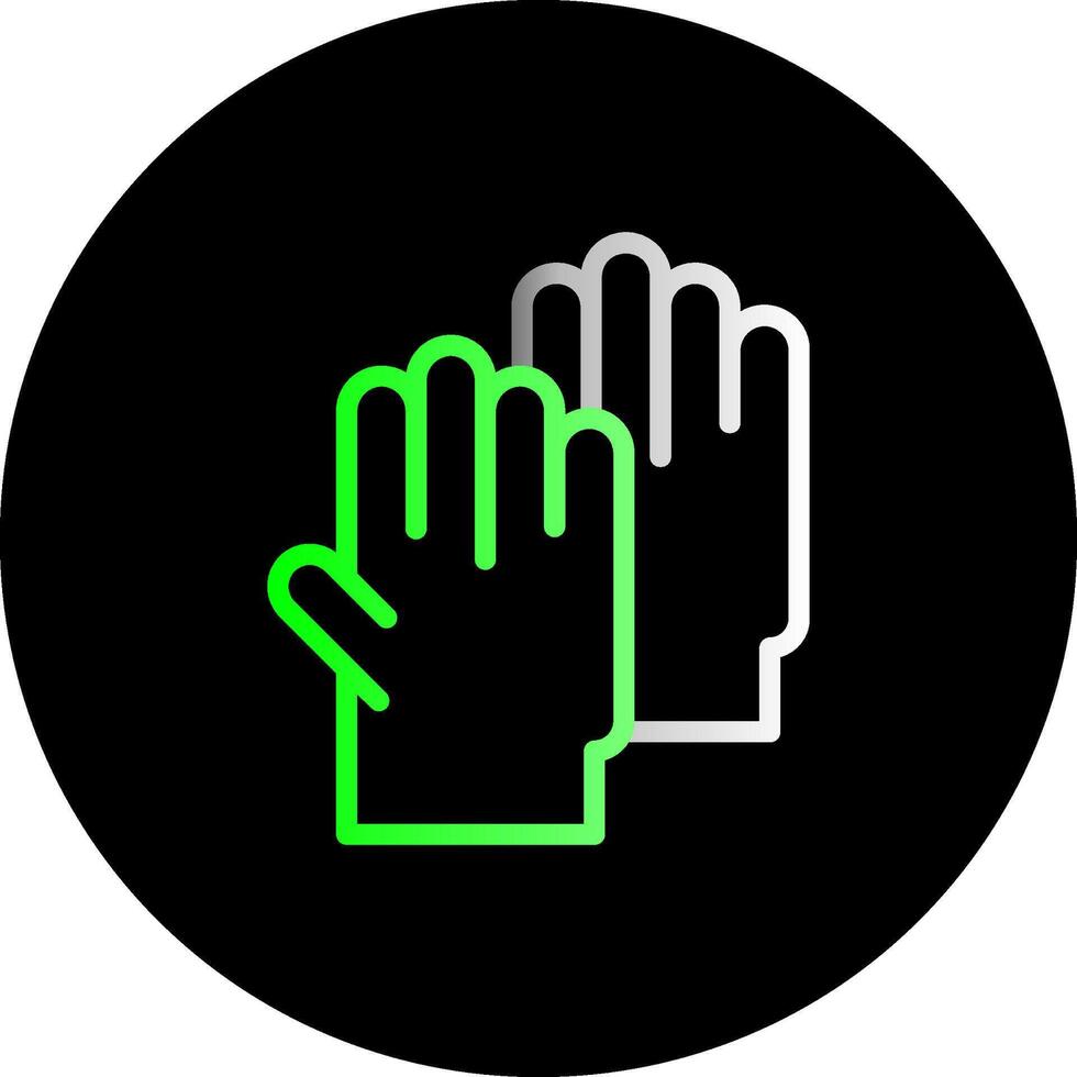 säkerhet handskar dubbel lutning cirkel ikon vektor