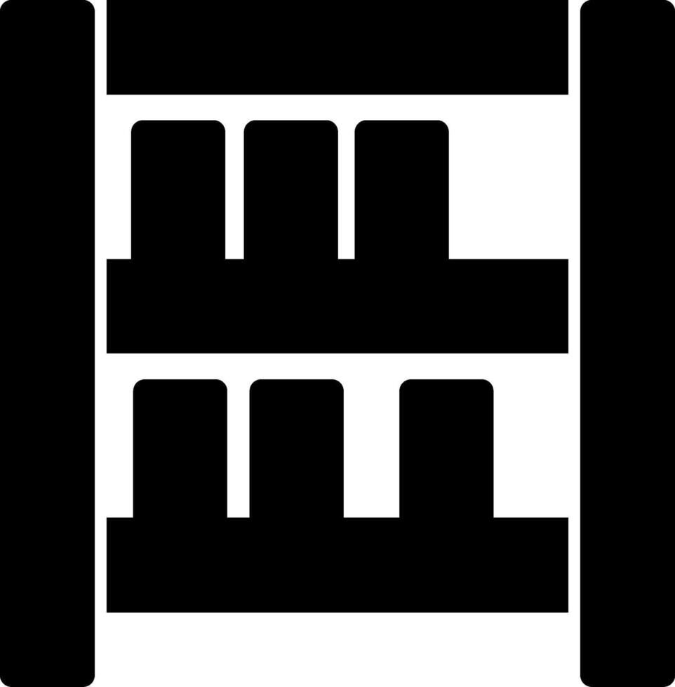 Bücherregal-Glyphe-Symbol vektor