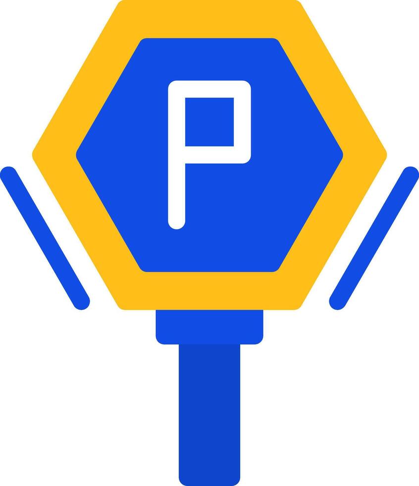 Parkplatz Zeichen eben zwei Farbe Symbol vektor