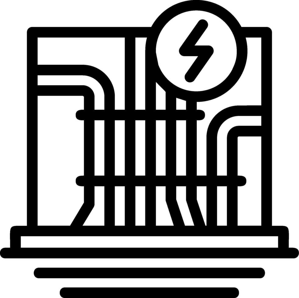 elektrisch Verdrahtung Linie Symbol vektor