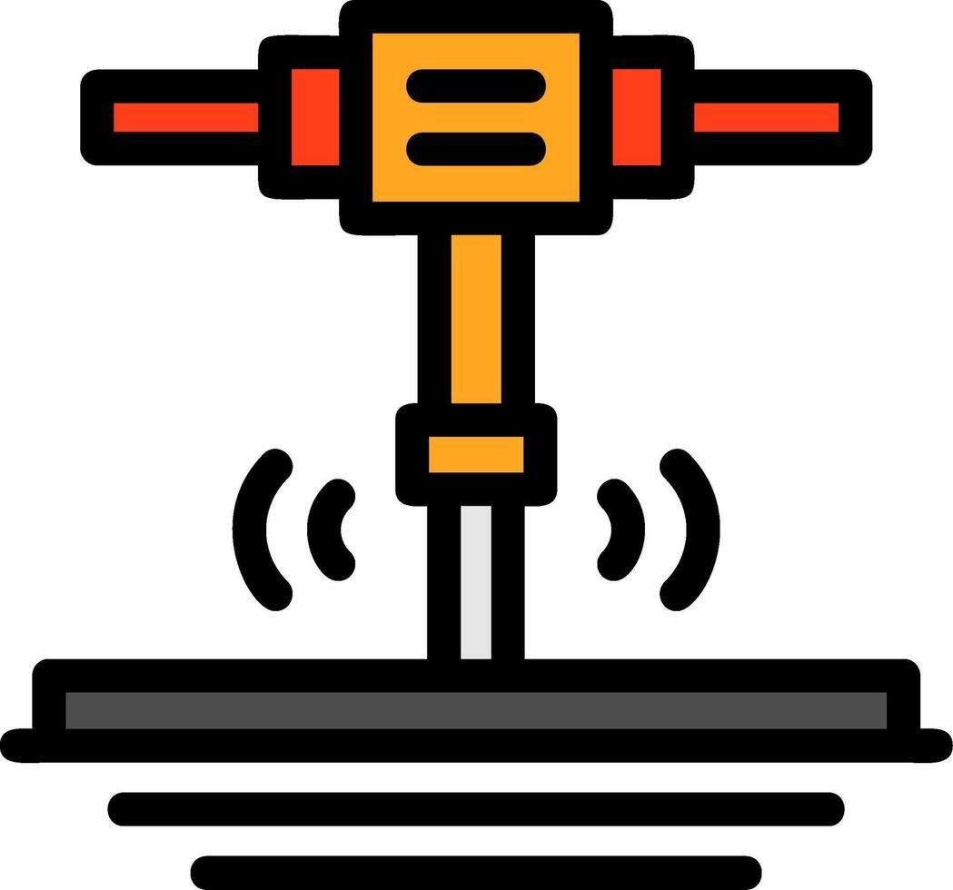 Presslufthammer Linie gefüllt Symbol vektor