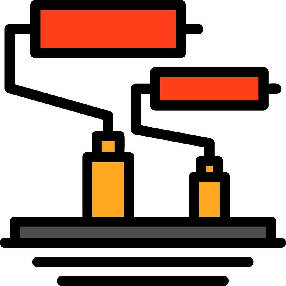 måla rullar linje fylld ikon vektor