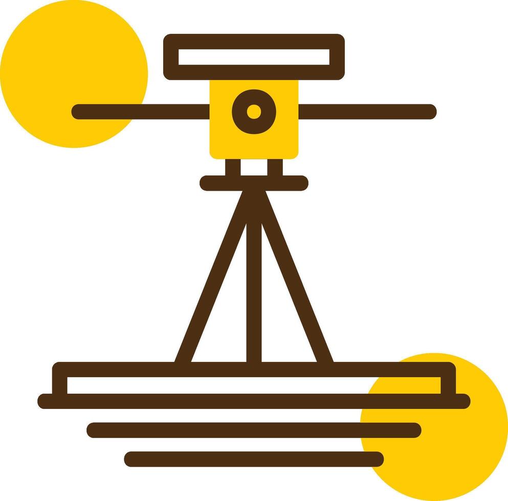 laser nivå gul lieanr cirkel ikon vektor
