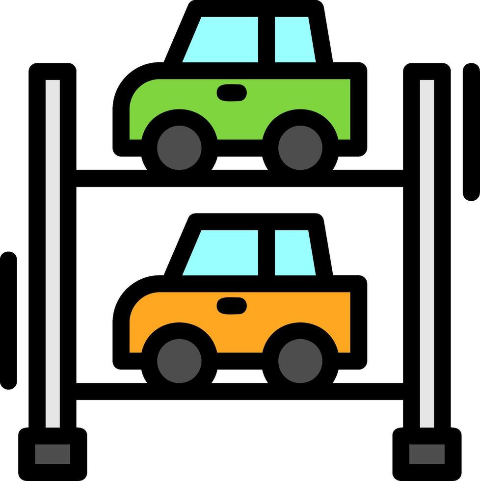 mehrstufig Parkplatz Linie gefüllt Symbol vektor