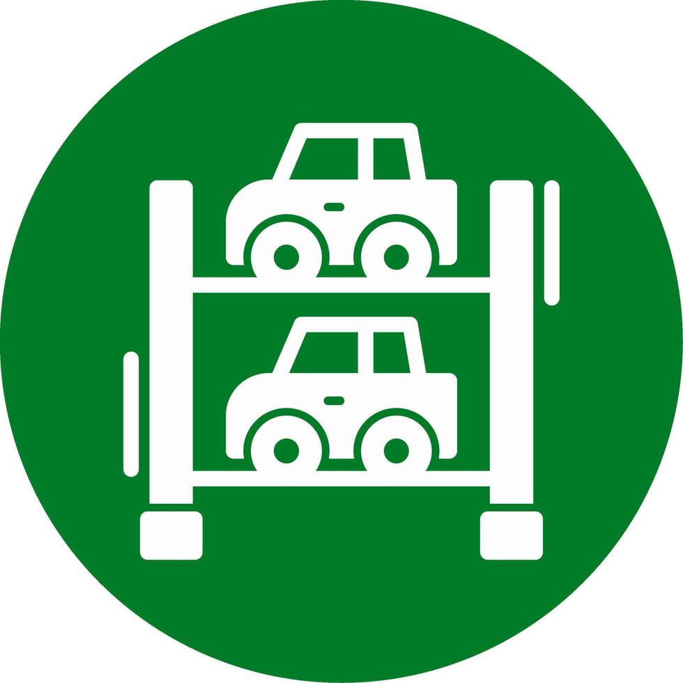 mehrstufig Parkplatz Glyphe Kreis Symbol vektor